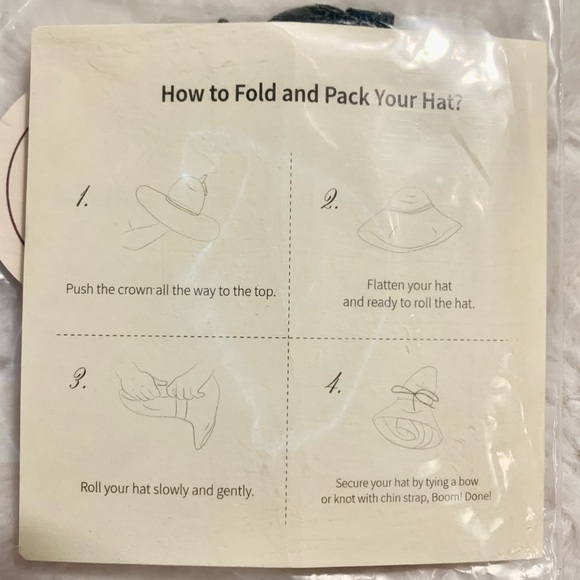 NEW Furtalk Straw Hat Navy Blue Bow Adjustable Size Detachable Chin Strap Paper - Picture 15 of 16